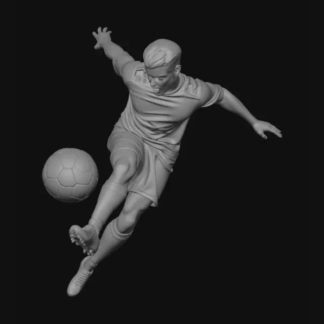 3D model for Great an 3D person like football player and in photo like kick to ball and very hsrd