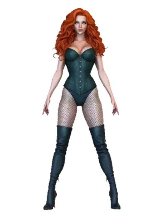 Enchanted Forest Guardian - Redhead 3D model, vytvořený pomocí AI