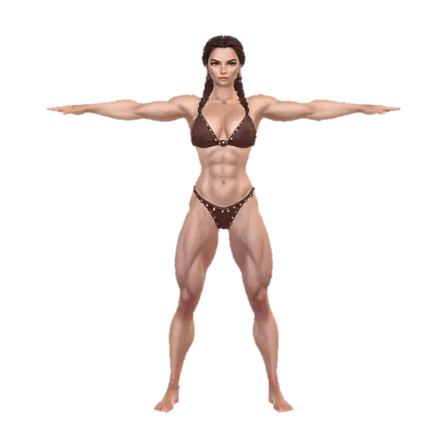 Village Warrior - Pretty 3D model, vytvořený pomocí AI