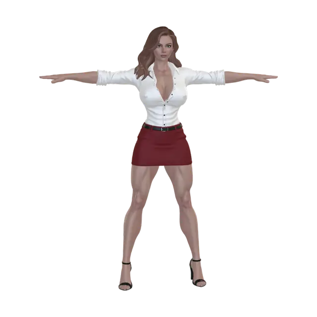 Crimson Confidence - Pretty 3D model, vytvořený pomocí AI