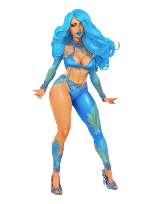 Aqua Radiance , #ocean# - Bluehair 3D model, vytvořený pomocí AI
