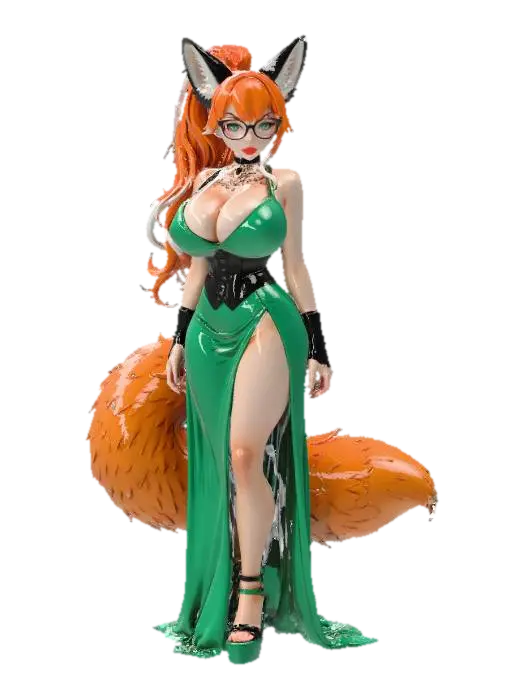 Emerald Fox Enchantress - Glasses 3D model, vytvořený pomocí AI