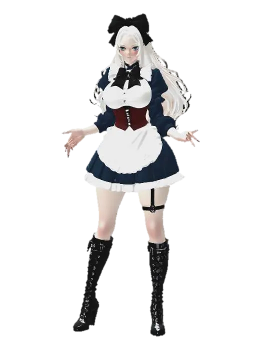 Alice in Midnight Wonderland 3D model, vytvořený pomocí AI