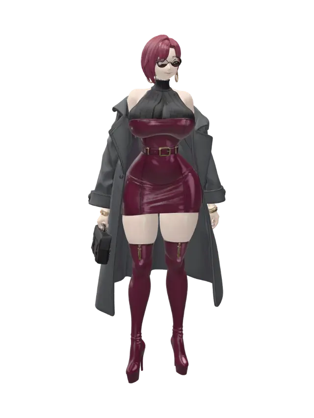 Crimson Confidence - Contrast 3D model, vytvořený pomocí AI