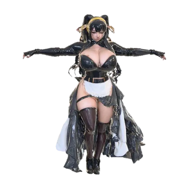 Yor Forger Maid - Waifu 3D model, vytvořený pomocí AI