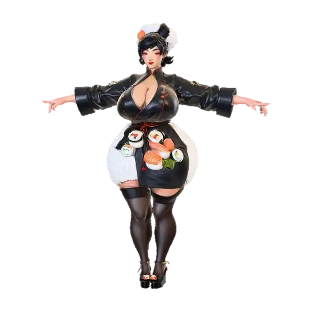 Sushi Chef, #food# - Cook 3D model, vytvořený pomocí AI