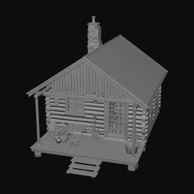 3D model for Cozy Cabin at Dusk