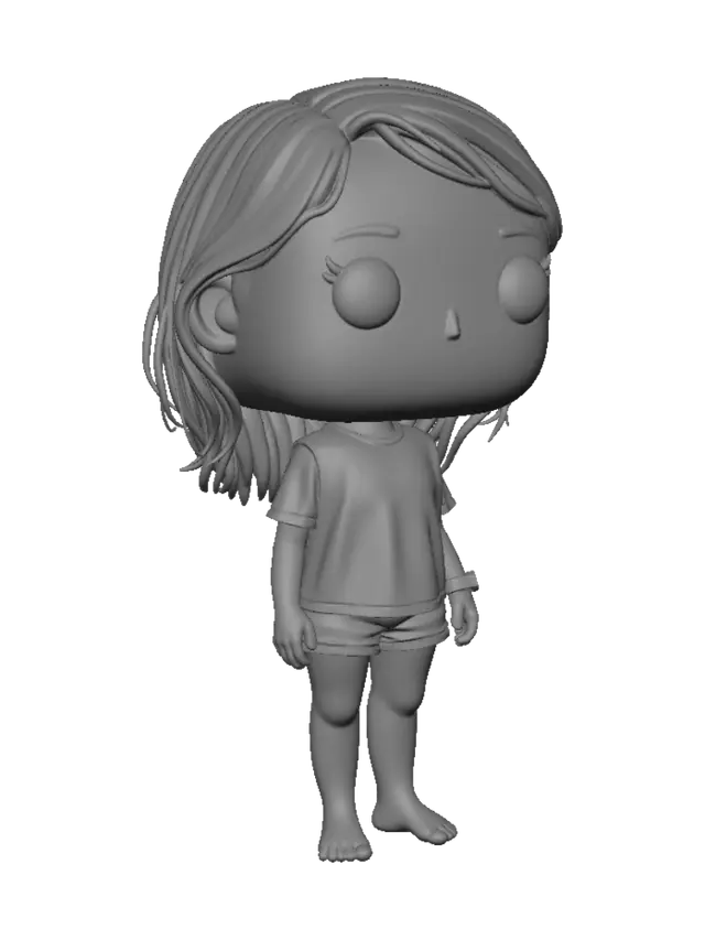 3D model for Mia in a Yellow Bear Tee