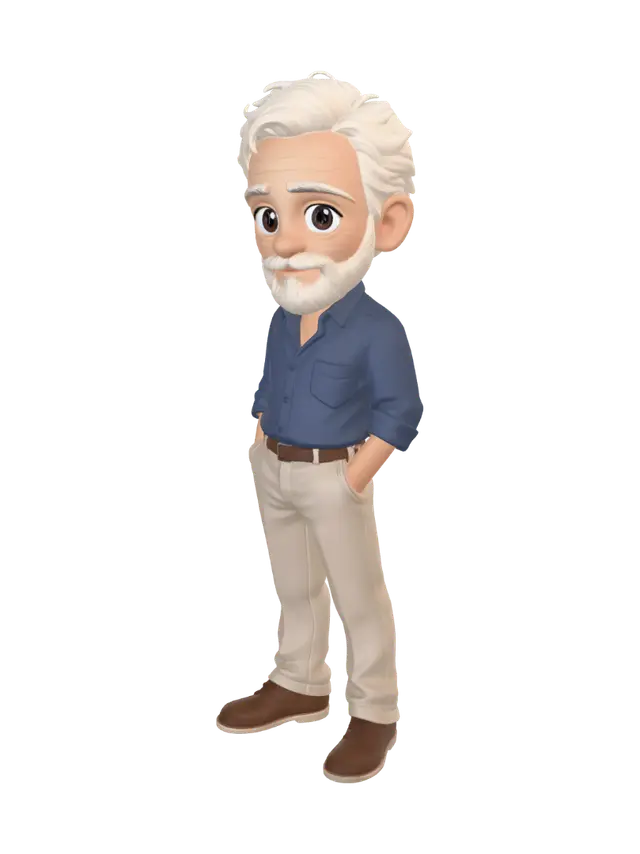 Grandpa Sage - Wise 3D model, vytvořený pomocí AI
