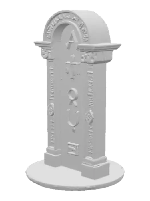 3D model for An altar used to enchant items using advance runes and sigils as well as blood magic. Create with sigils etche into altar