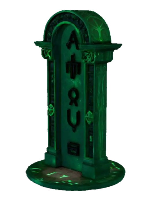 3D model for An altar used to enchant items using advance runes and sigils as well as blood magic. Create with sigils etche into altar