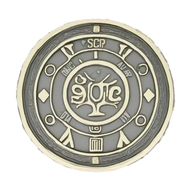 SCP coin - Currency 3D model, vytvořený pomocí AI