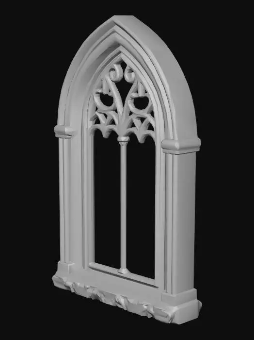 3D model for Gothic Arch Window with Tracery