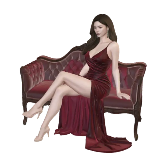 3D model for Crimson Velvet Elegance