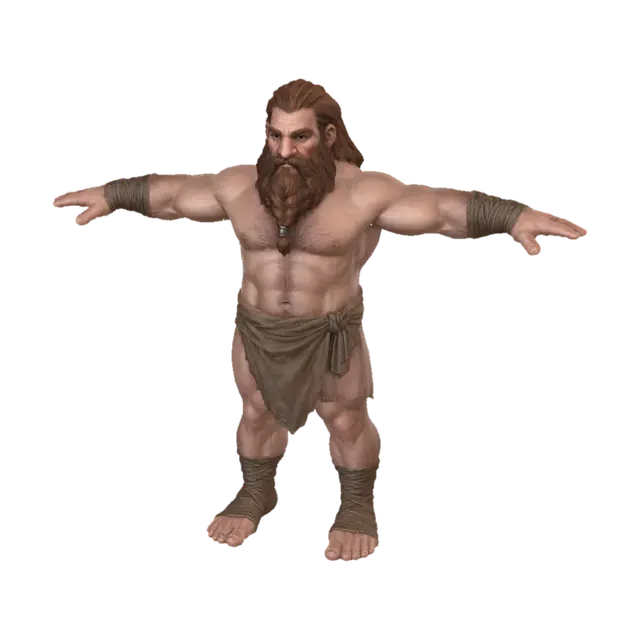 3D model for Caveman Warrior
