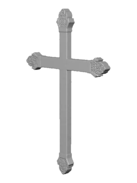3D model for Wooden Cross with Metal Accents