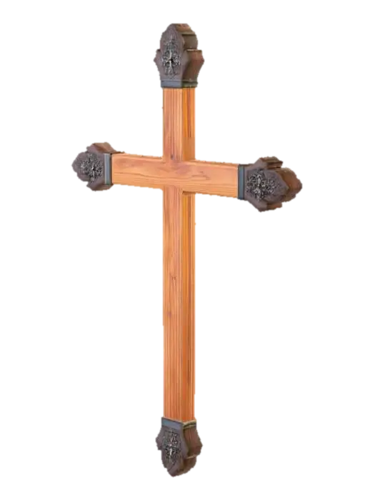 3D model for Wooden Cross with Metal Accents