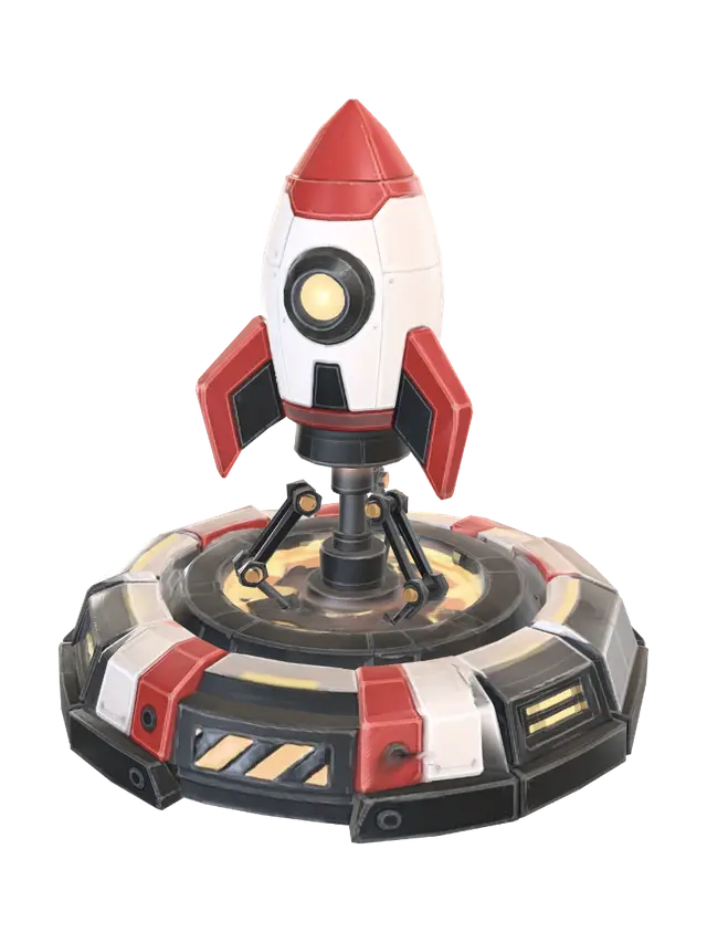 Rocket Launch Pad 3D model, vytvořený pomocí AI