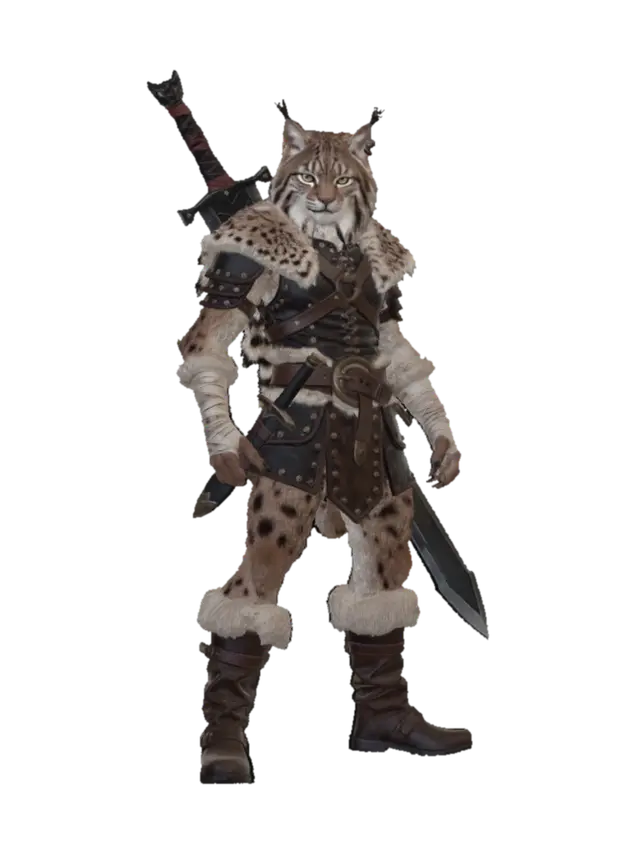 Lynx Knight - Courage 3D model, vytvořený pomocí AI