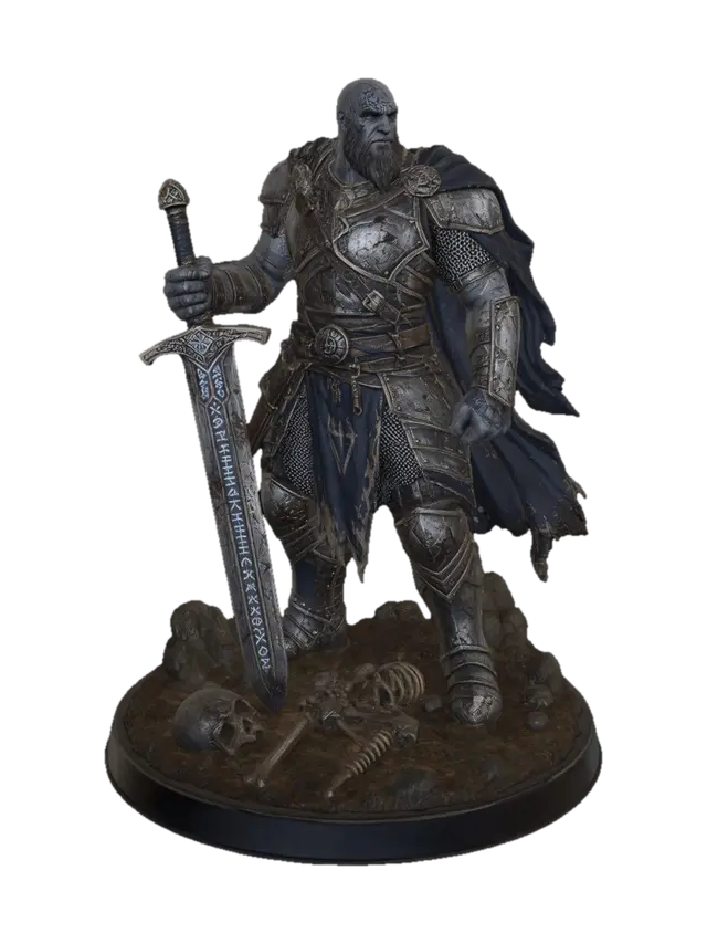 A Goliath Battle Master Fighter Dungeons and Dragons style game piece. With… - Greatsword 3D model, vytvořený pomocí AI