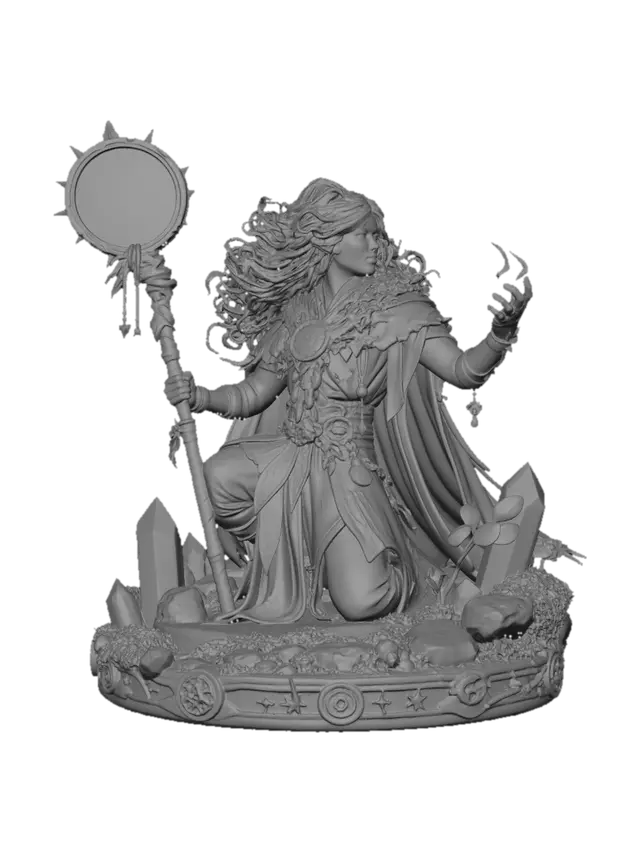 3D model for A Circle of the Stars Druid Dungeons and Dragons Game Piece. In Starry Form they are able to augment their abilities with a choice of Constellations. Very dangerous Druid who can act as the party's spell caster. or of course healer.  Use a wilderness game piece base.