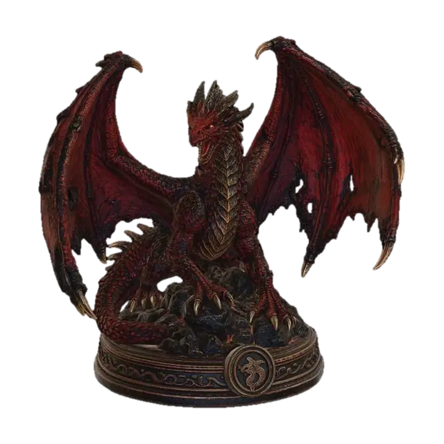 A Dungeons and Dragons inspired Red Dragon Game Piece. With Singed dragon scales… - Battles 3D model, vytvořený pomocí AI