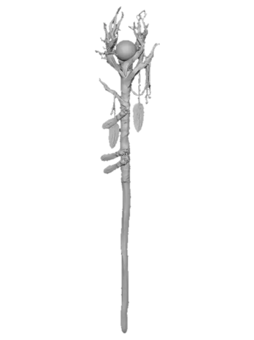 3D model for #halloween2025#,Enchanted Staff of the Elderwood