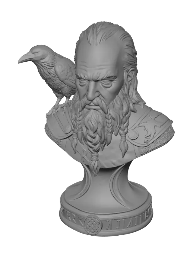 3D model for Odin the All-Father with Raven