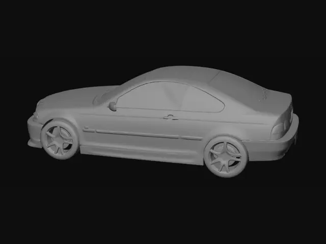 3D model for creaza un model 3d pentru un bmw e46 coupe gri metalizat