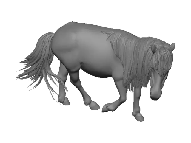 3D model for Two Horses in a Paddock