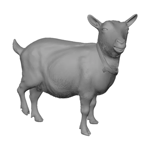 3D model for Curious Goat in the Farmyard