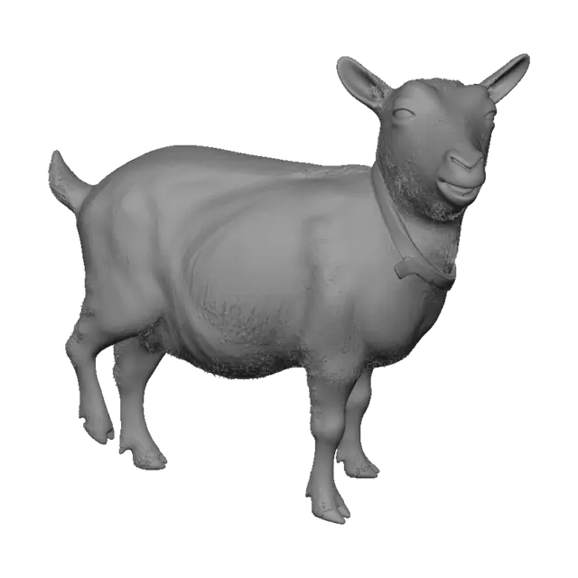 3D model for Curious Goat in the Farmyard