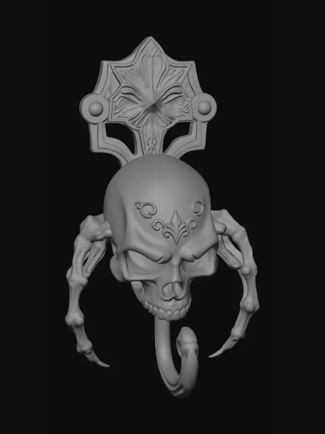 3D model for creepy wall hanging key hook