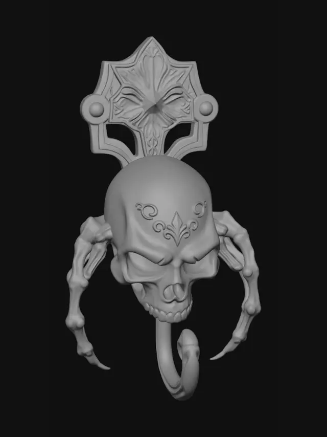 3D model for creepy wall hanging key hook
