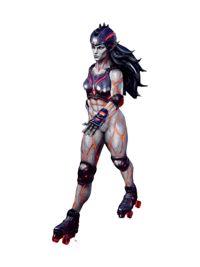 Lava Vein Valkyrie - Firedrake 3D model, vytvořený pomocí AI