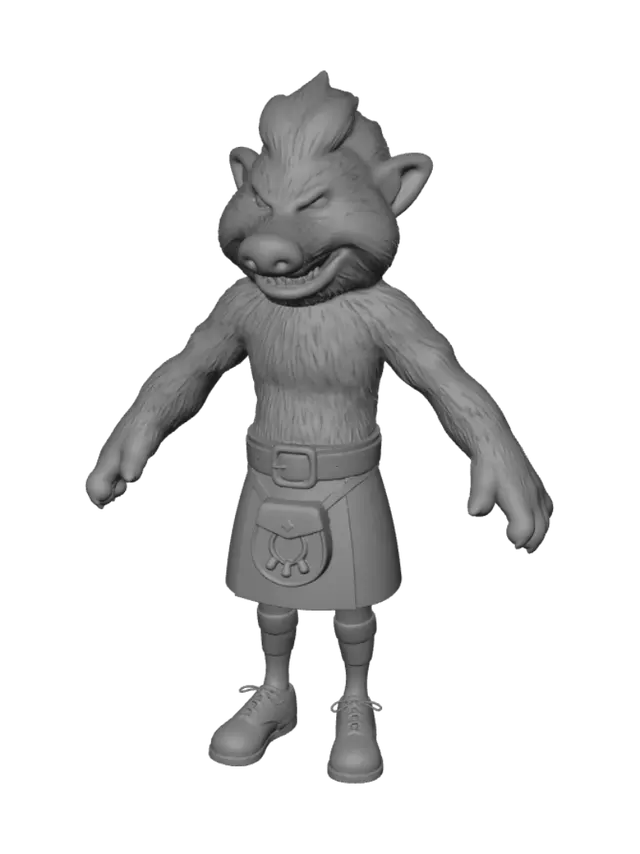 3D model for Kilted Highland Wolf