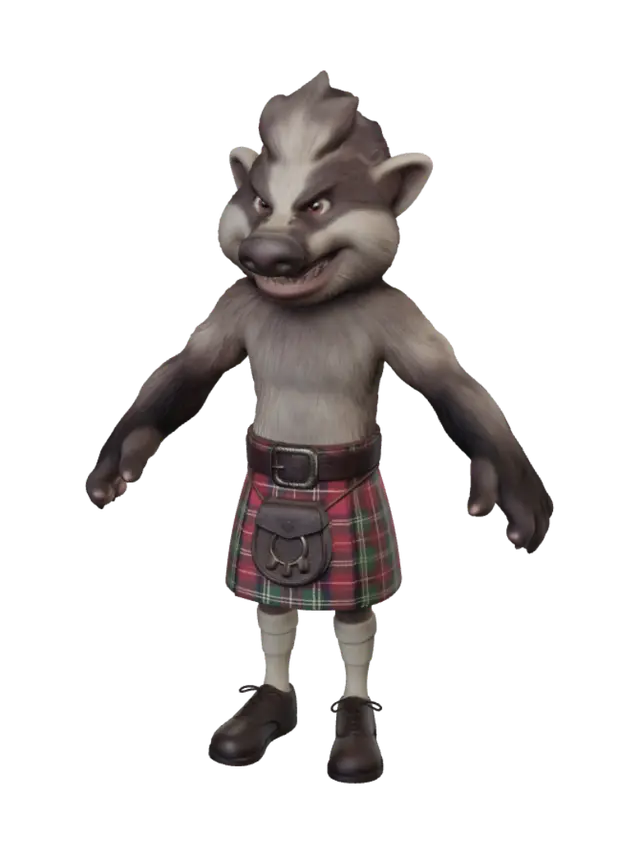 3D model for Kilted Highland Wolf