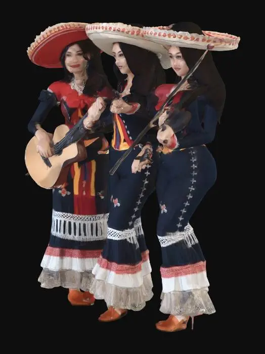 3D model for a voluptuous female mariachi band