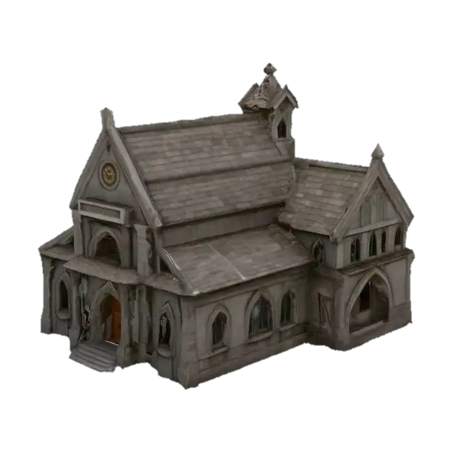 Gothic Chapel 3D model, vytvořený pomocí AI