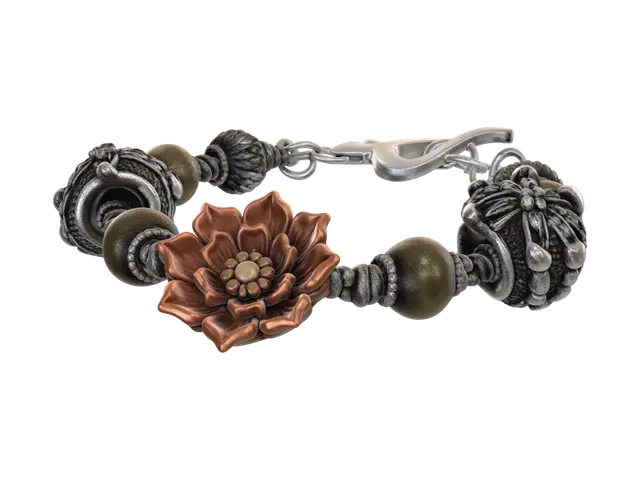 Copper Bloom Bracelet 3D model, vytvořený pomocí AI