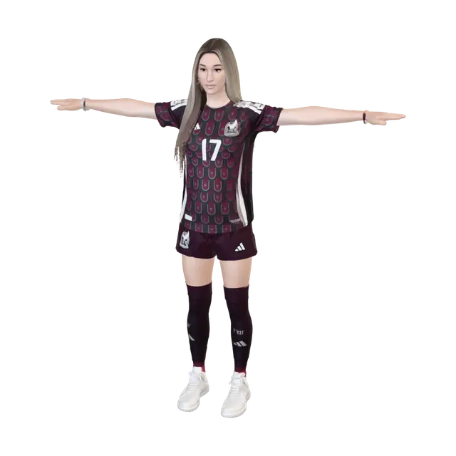 Vibrant Soccer Portrait - Fanart 3D model, AI generated