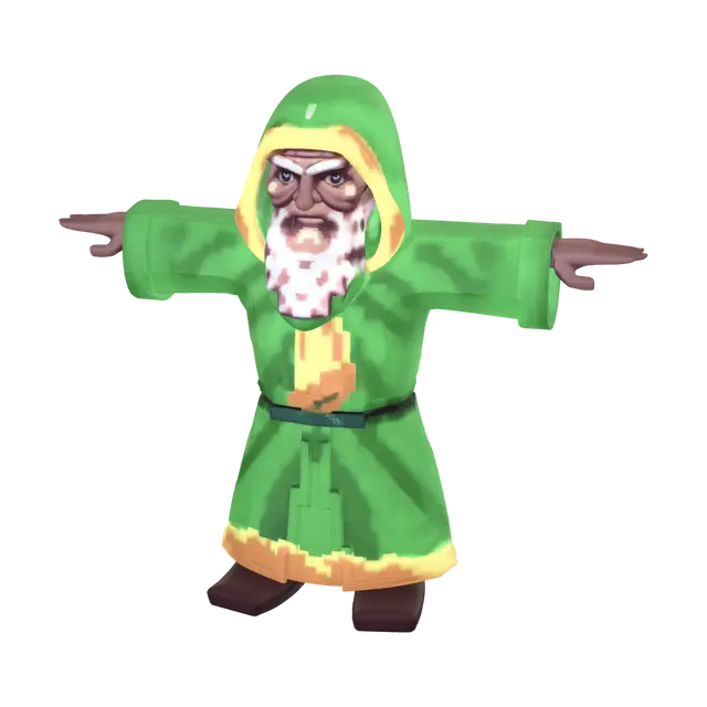3D model for Green Robed Monk