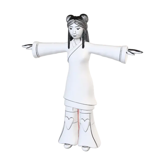 Two Buns and a Heart Dress model 3D, wygenerowany przez AI