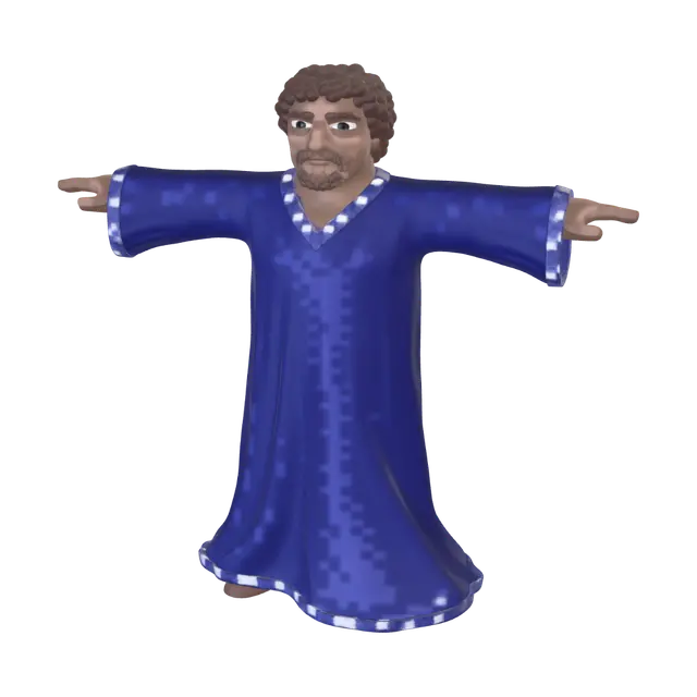 Beohram The Fighter - Spellcasting 3D model, vytvořený pomocí AI