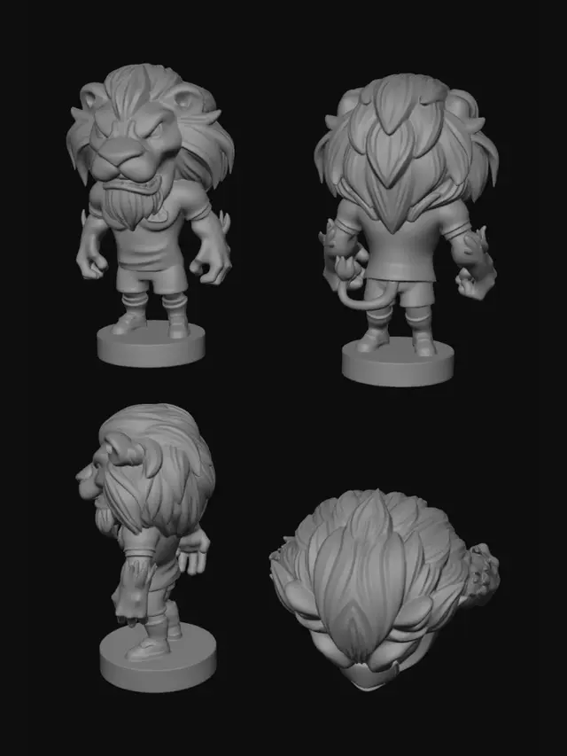 3D model for Libertadores Lion Mascot Reference Sheet