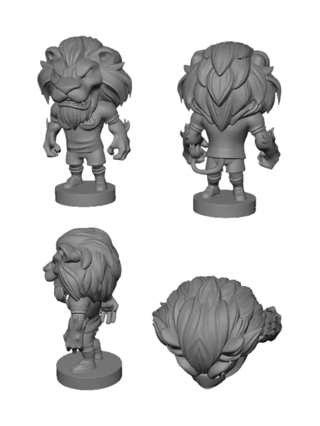3D model for Libertadores Lion Mascot Reference Sheet