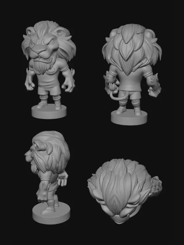 3D model for Libertadores Lion Mascot Reference Sheet