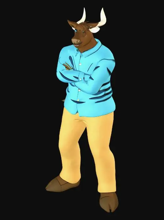3D model for Blue-Shirted Bull
