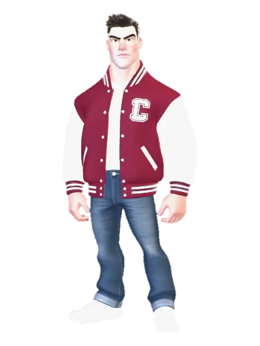 Crimson Letterman - Coat 3D model, vytvořený pomocí AI