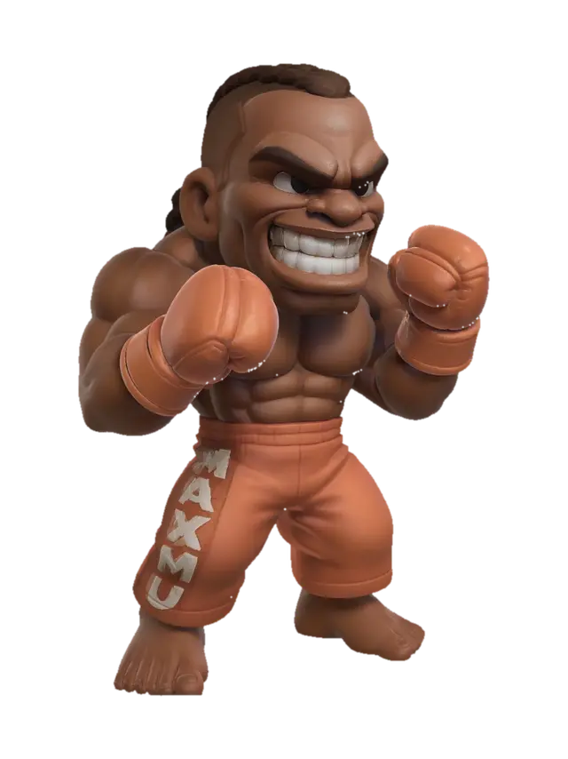 Grinning Boxer - Tiny 3D model, AI generated